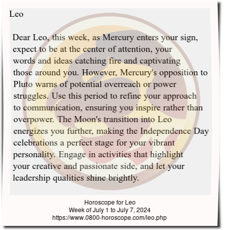Weekly Horoscope for Leo (March 11, 2024 March 17, 2024)